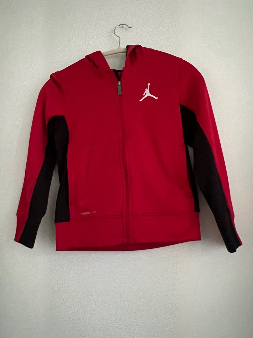 Jordan Kids Red and Black Full‑Zip Hoodie